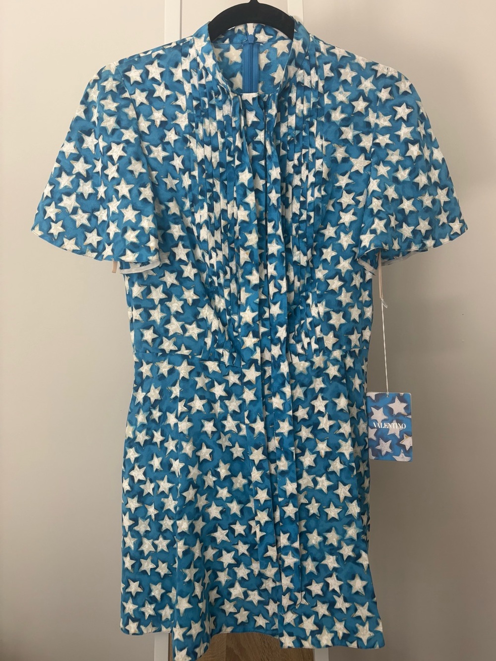 Valentino Womens Blue Star Print Romper